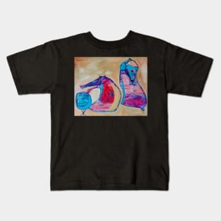 A couple of rat terriers grilling veg. Kids T-Shirt